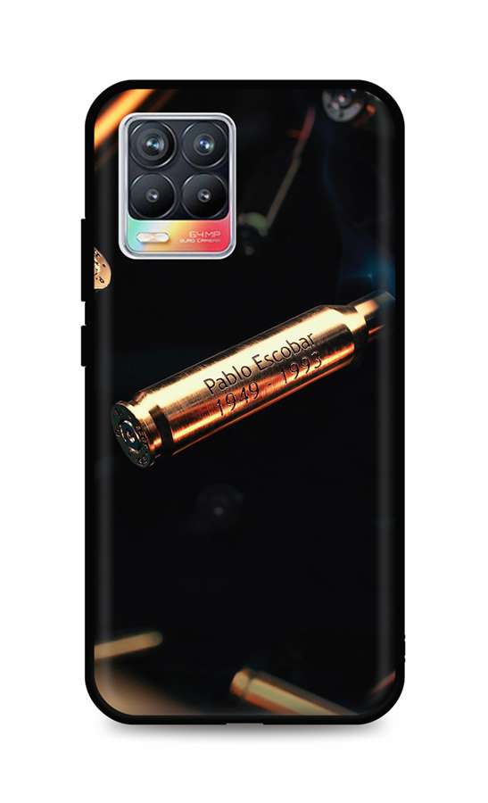 Zadní silikonový kryt DARK na Realme 8 Pablo Escobar Bullet