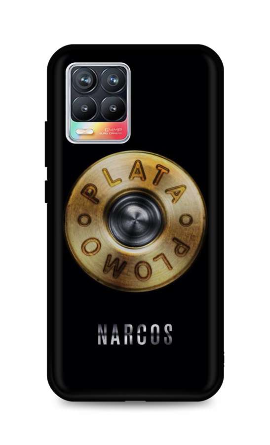 Zadní silikonový kryt DARK na Realme 8 Plata O Plomo