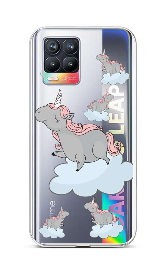 Levně Kryt TopQ Realme 8 silikon Grey Unicorns 61493 (pouzdro neboli obal na mobil Realme 8)