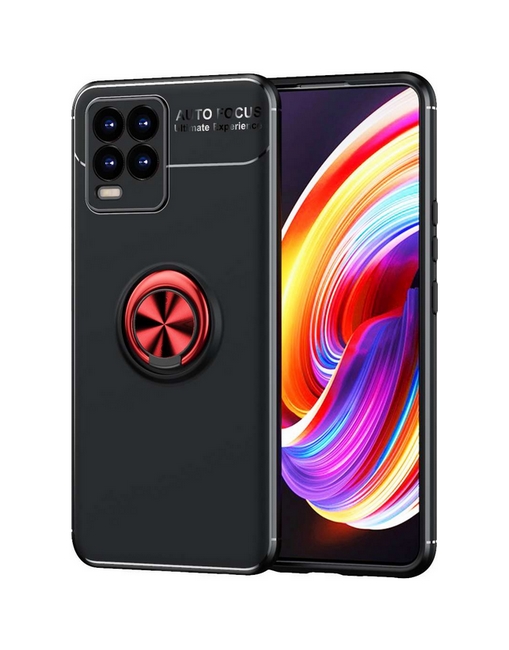 Kryt Realme 8 černý s červeným prstenem 61651 | ProMobily.cz