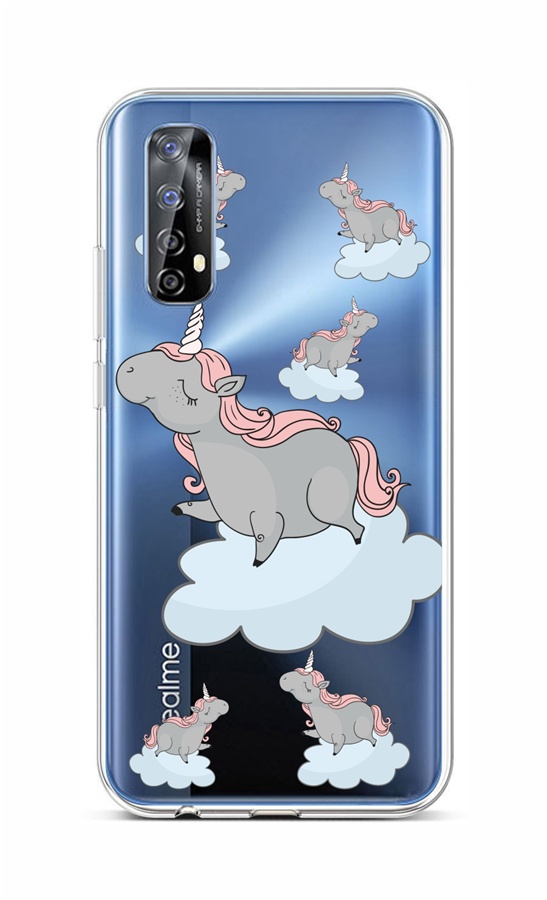 Zadní silikonový kryt na Realme 7 Grey Unicorns
