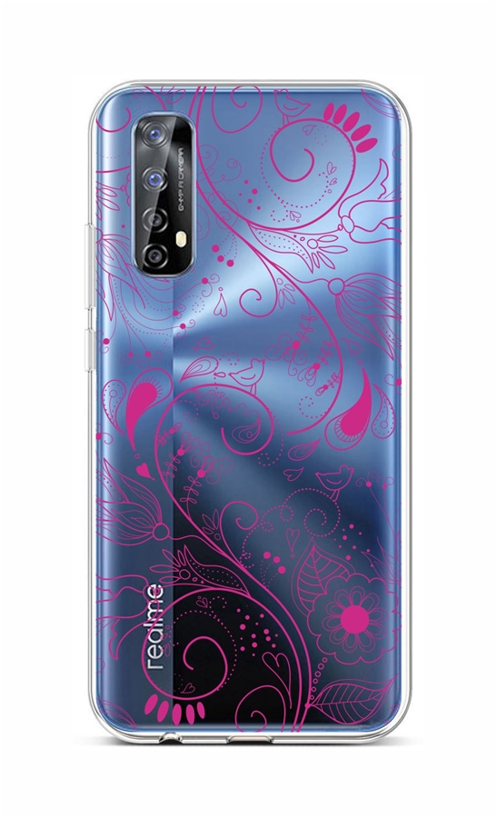 Zadní silikonový kryt na Realme 7 Pink Ornament
