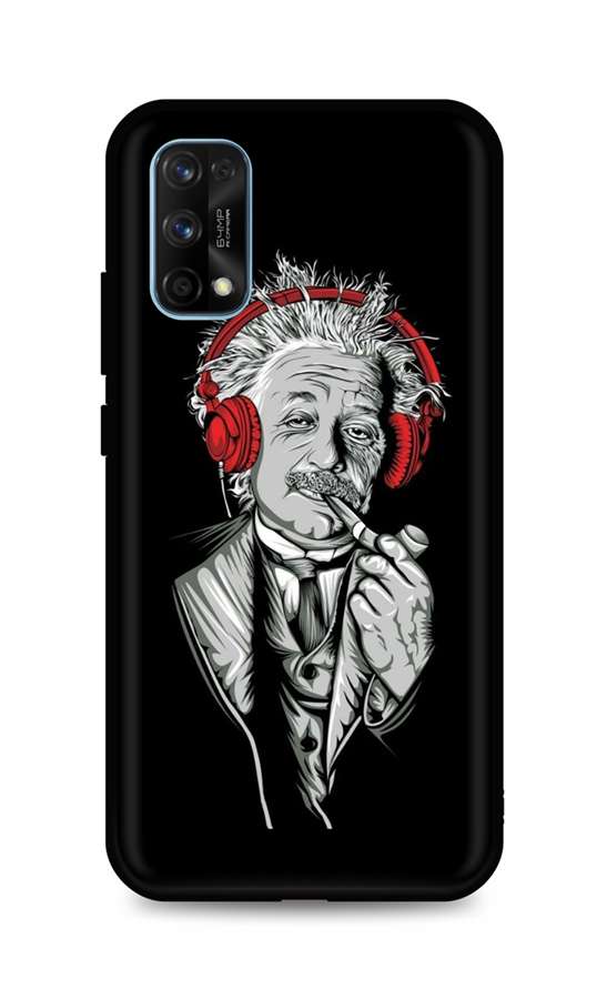 Zadní silikonový kryt DARK na Realme 7 Pro Albert Einstein