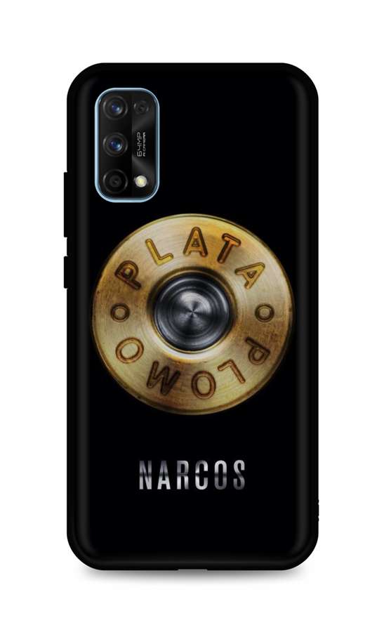 Zadní silikonový kryt DARK na Realme 7 Pro Plata O Plomo