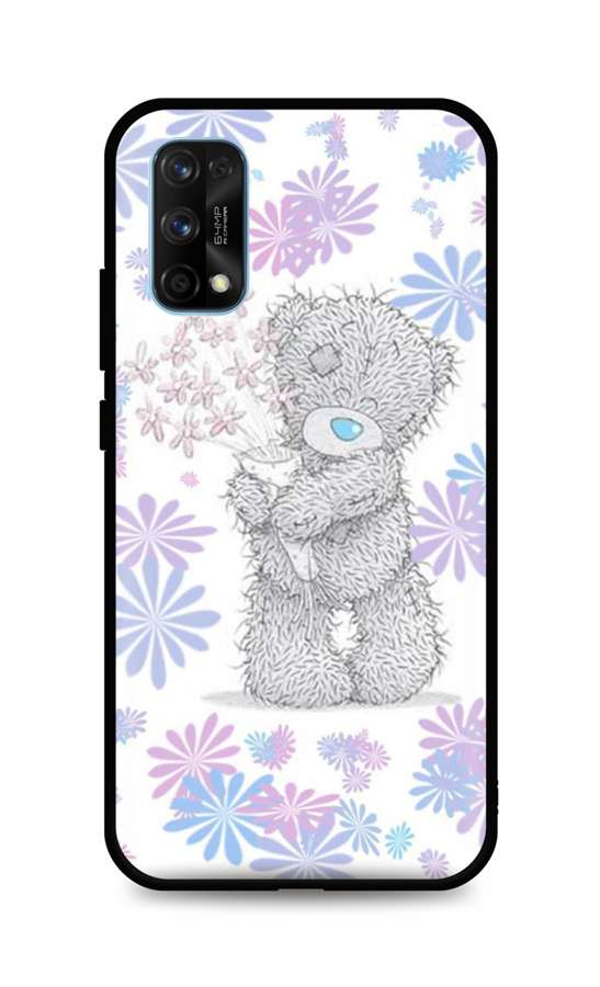 Zadní silikonový kryt DARK na Realme 7 Pro Floral Teddy