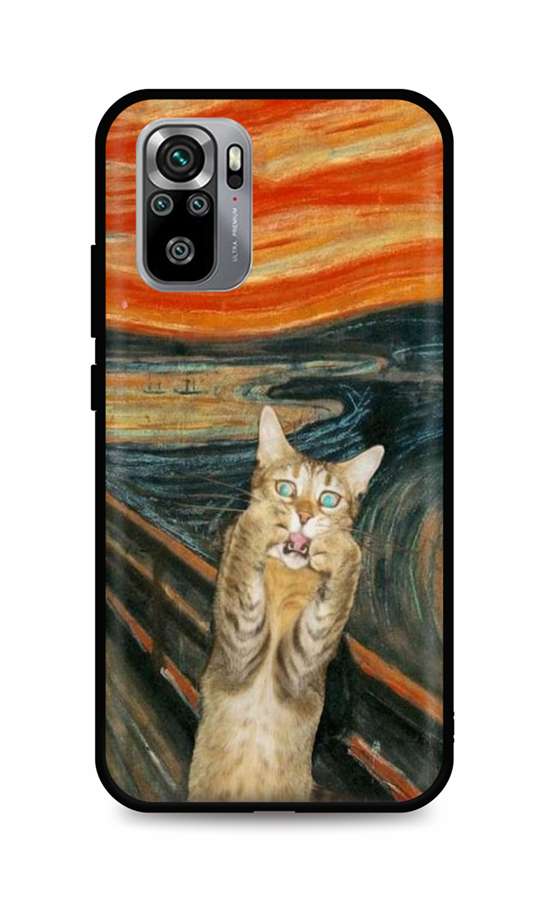 Zadní silikonový kryt DARK na Xiaomi Redmi Note 10S Scared Cat