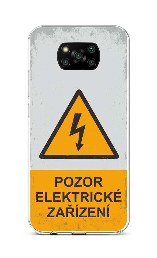 Zadní silikonový kryt na Xiaomi Poco X3 Pro Pozor elektrické zařízení