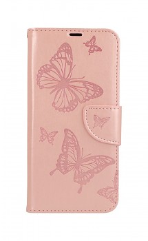 Knížkové pouzdro na Samsung A52 Butterfly růžové světlé