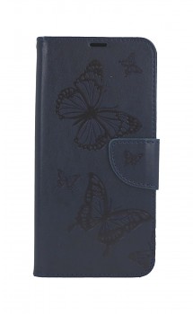 Knížkové pouzdro na Samsung A52 Butterfly modré tmavé