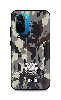 Zadní 3D silikonový kryt na Xiaomi Poco F3 Maskáčové s buldokem