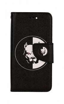 Knížkové pouzdro na iPhone SE 2020 Černobílý pitbull