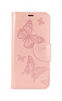 Knížkové pouzdro na iPhone 12 mini Butterfly růžové světlé