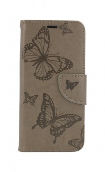 Knížkové pouzdro na iPhone 12 mini Butterfly šedé