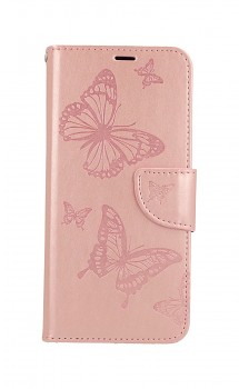 Knížkové pouzdro na Realme 8 Butterfly růžové světlé