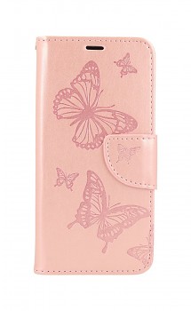 Knížkové pouzdro na iPhone 12 Butterfly růžové světlé