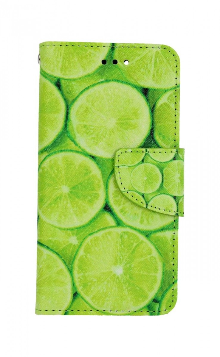 Pouzdro TopQ iPhone SE 2020 knížkové Limetky 62623 (obal neboli kryt na mobil iPhone SE 2020)