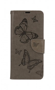 Knížkové pouzdro na Xiaomi Poco X3 Butterfly šedé