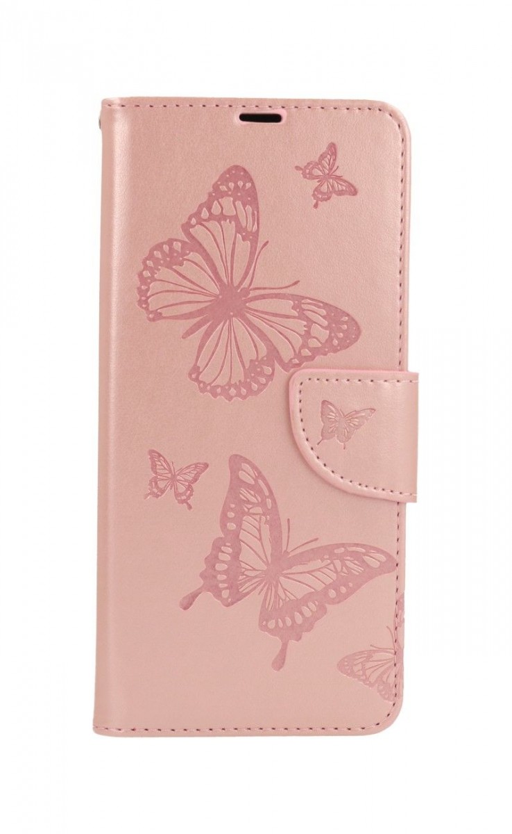 Knížkové pouzdro na Xiaomi Poco X3 Butterfly růžové světlé