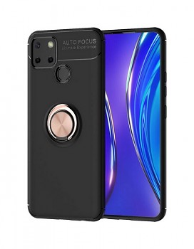Zadní silikonový kryt na Realme 7i černý s měděným prstenem