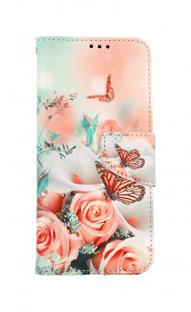Knížkové pouzdro na Realme 8 Růže s motýlem