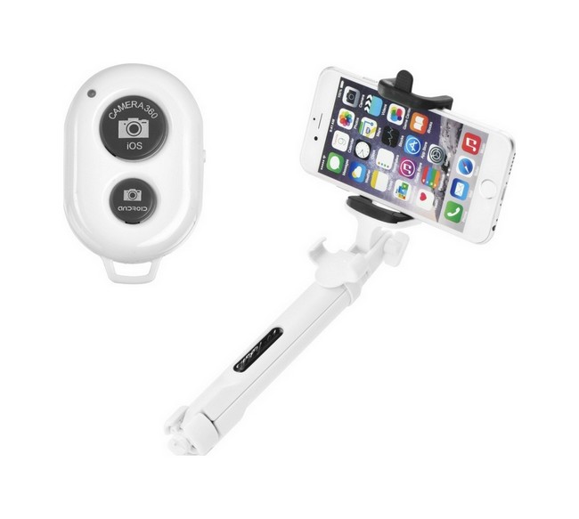 Bluetooth tripod selfie tyč Blun bílá  