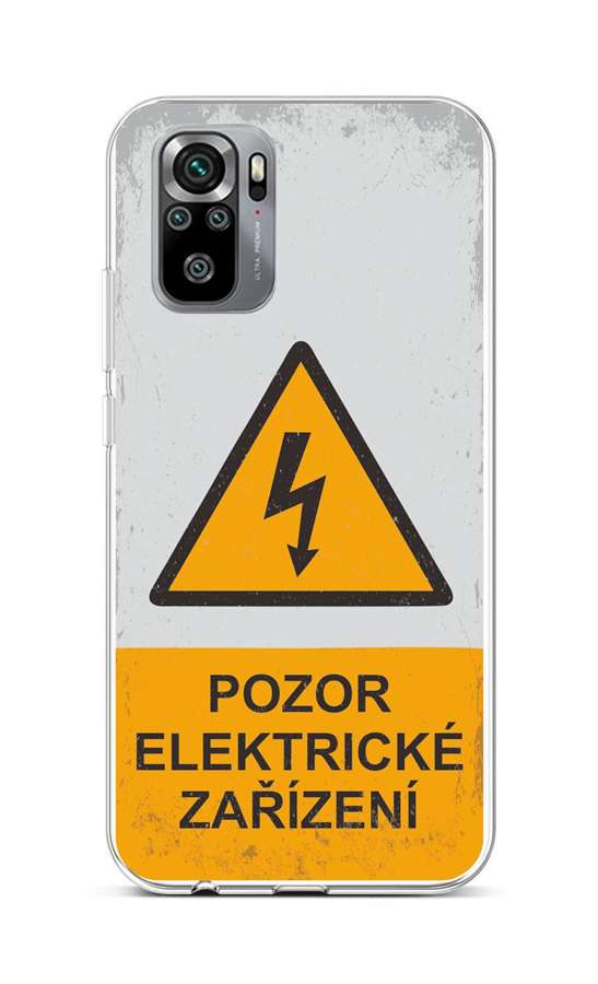 Zadní silikonový kryt na Xiaomi Redmi Note 10S Pozor elektrické zařízení