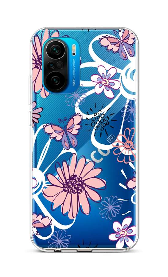 Levně Kryt TopQ Xiaomi Poco F3 silikon Flowers 62832 (pouzdro neboli obal na mobil Xiaomi Poco F3)