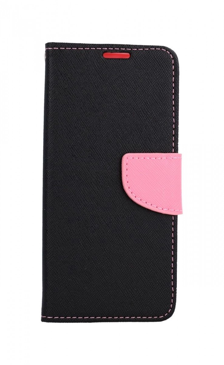 Pouzdro TopQ iPhone 12 knížkové černo-růžové 62918 (kryt neboli obal na mobil iPhone 12)