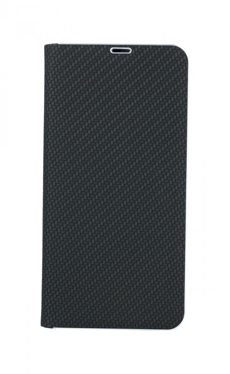 Knížkové pouzdro Luna Carbon Book na Samsung S21 Ultra černé