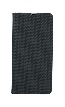 Knížkové pouzdro Luna Carbon Book na Samsung S21 Ultra černé