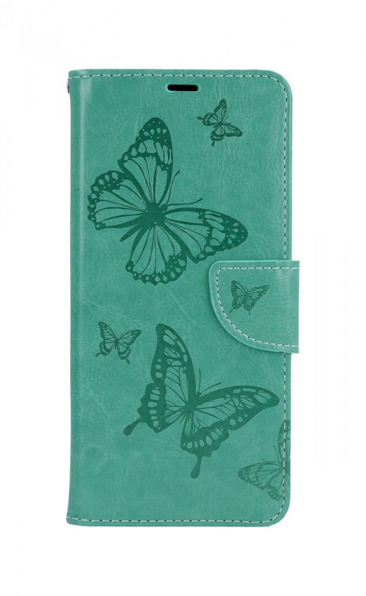 Knížkové pouzdro na Samsung A12 Butterfly zelené