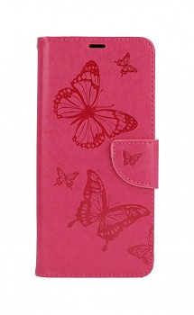 Knížkové pouzdro na Samsung A12 Butterfly růžové