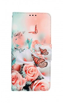 Knížkové pouzdro na Realme 7 Růže s motýlem