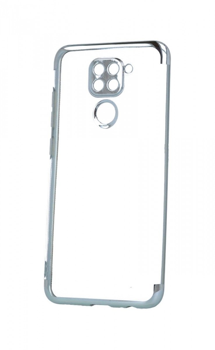 Zadní silikonový kryt na Xiaomi Redmi Note 9 Frame stříbrný