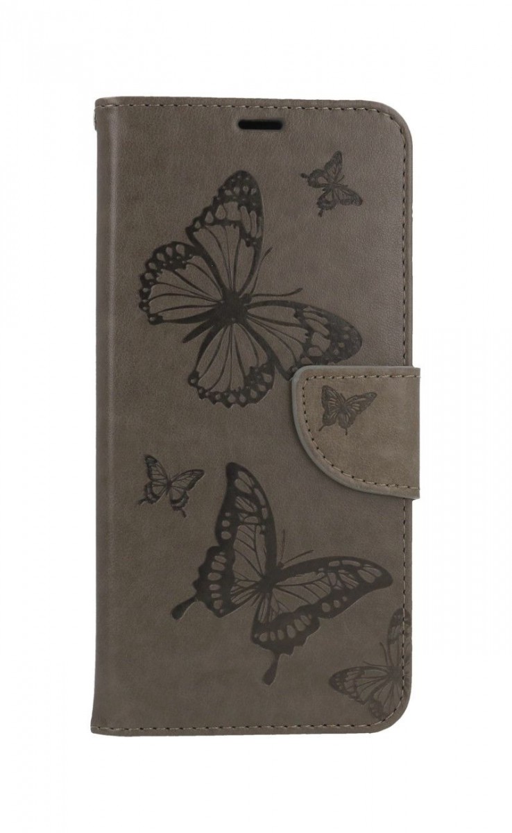 Knížkové pouzdro na Xiaomi Poco M3 Butterfly šedé