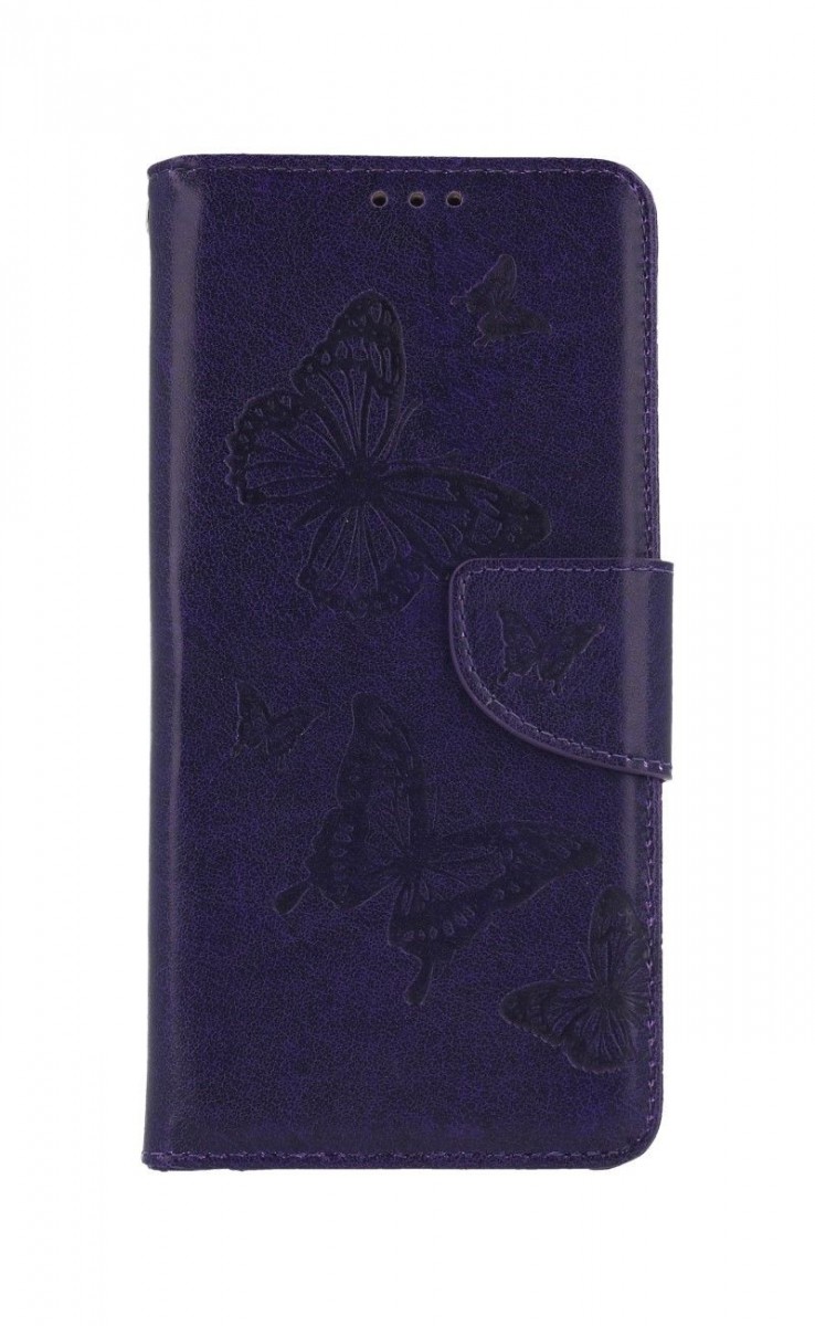 Knížkové pouzdro na Xiaomi Redmi Note 9 Butterfly fialové tmavé