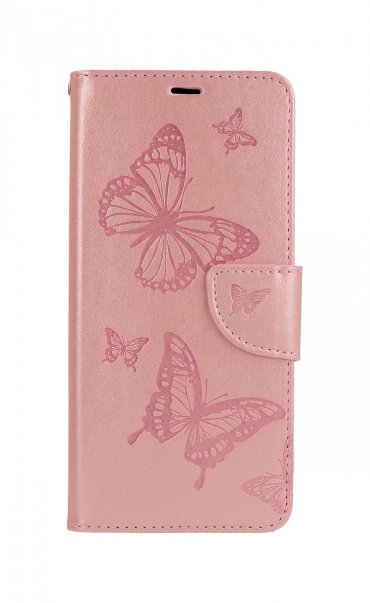 Knížkové pouzdro na Samsung A22 5G Butterfly růžové světlé