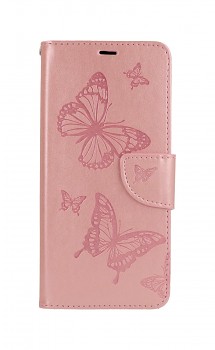 Knížkové pouzdro na Samsung A22 5G Butterfly růžové světlé