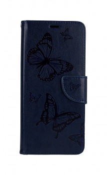 Knížkové pouzdro na Samsung A22 5G Butterfly modré tmavé