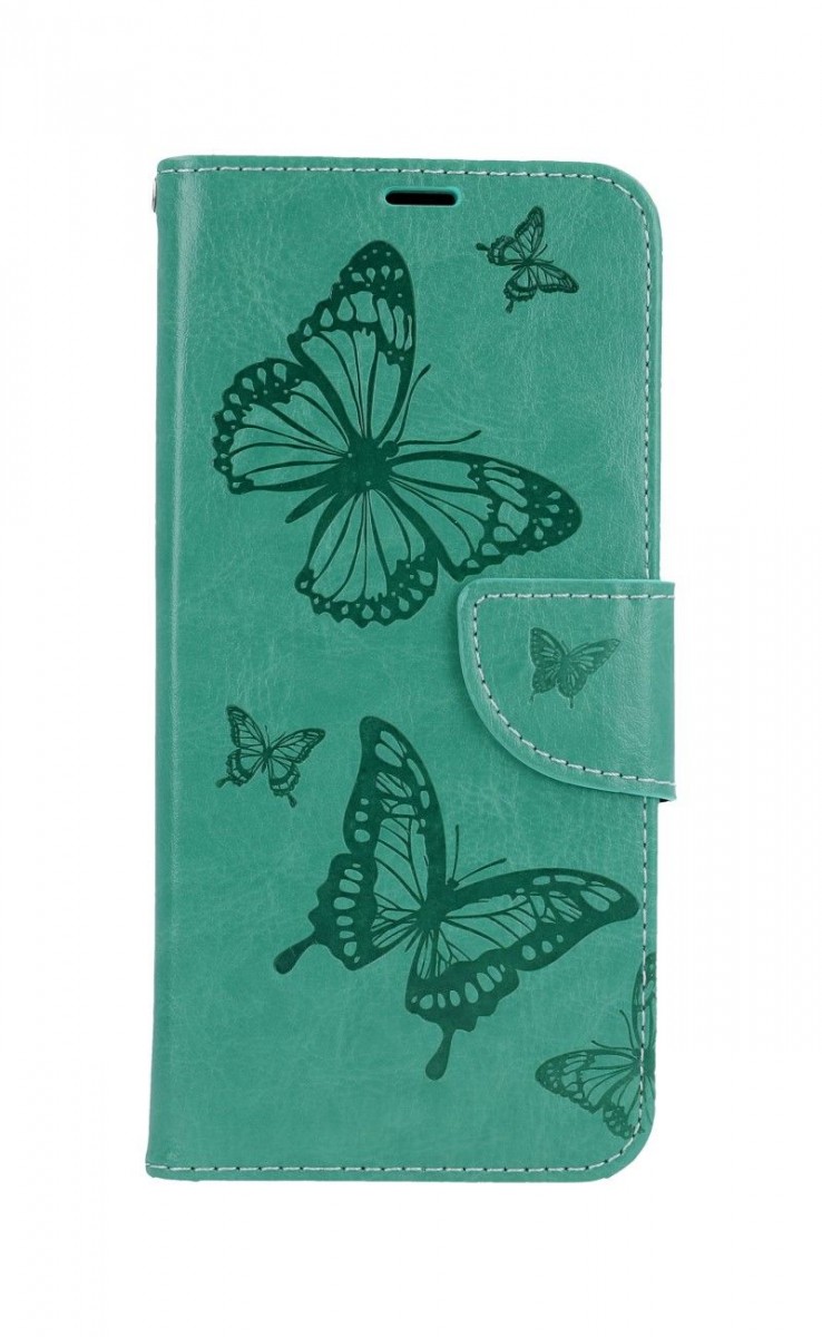 Levně Pouzdro TopQ Samsung A22 knížkové Butterfly zelené 63572 (kryt neboli obal Samsung A22)