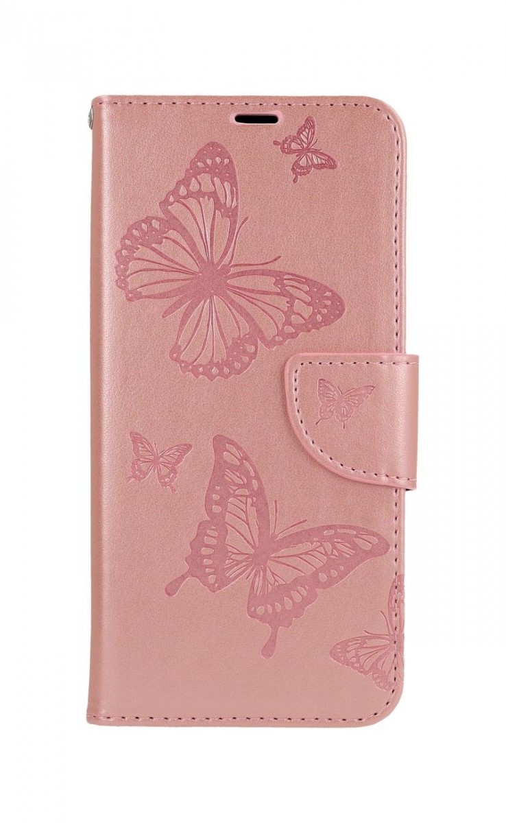 Knížkové pouzdro na Samsung A22 Butterfly růžové světlé