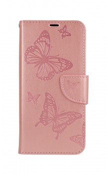 Knížkové pouzdro na Samsung A22 Butterfly růžové světlé