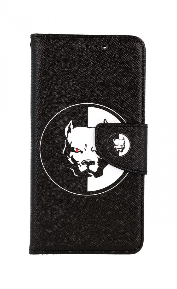 Knížkové pouzdro na iPhone 11 Černobílý pitbull