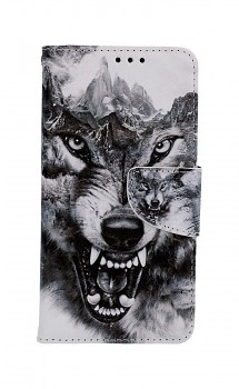 Knížkové pouzdro na iPhone 11 Černobílý vlk