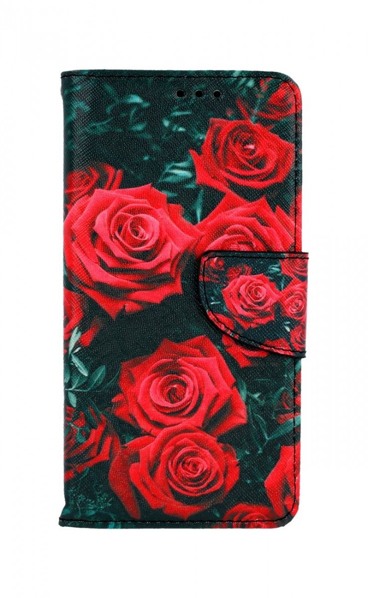 Levně Pouzdro TopQ iPhone 11 knížkové Červené růžičky 63796 (obal neboli kryt na mobil iPhone 11)