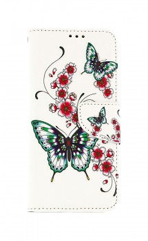 Knížkové pouzdro na Realme 8 Motýlci s květinou
