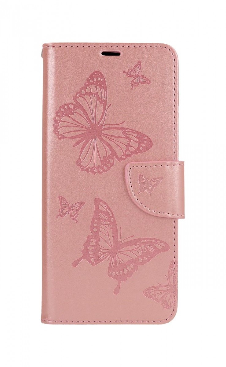 Knížkové pouzdro na Xiaomi Redmi Note 8T Butterfly růžové světlé