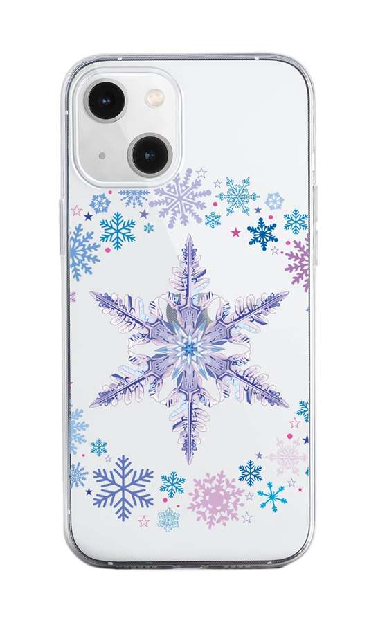 Levně Kryt TopQ iPhone 13 silikon Snowflake 64633 (pouzdro neboli obal na mobil iPhone 13)