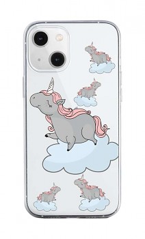 Zadní silikonový kryt na iPhone 13 Grey Unicorns