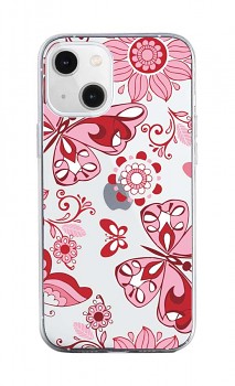 Zadní silikonový kryt na iPhone 13 Pink Butterfly